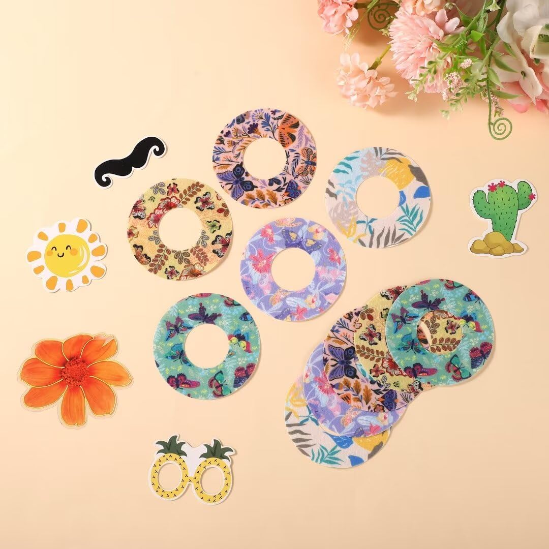 25 piezas de cubiertas de sensor para Libre 2, parches adhesivos impermeables con estampado de mariposas para monitor de azúcar en la sangre, parche