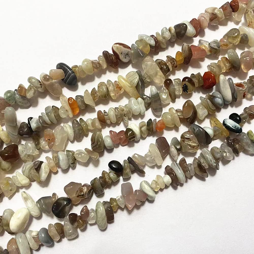 PLTbeads Cuentas de piedras preciosas naturales de ágata de Botswana de 0.276-0.315 in, cristales curativos para la cintura, pulseras de collar,