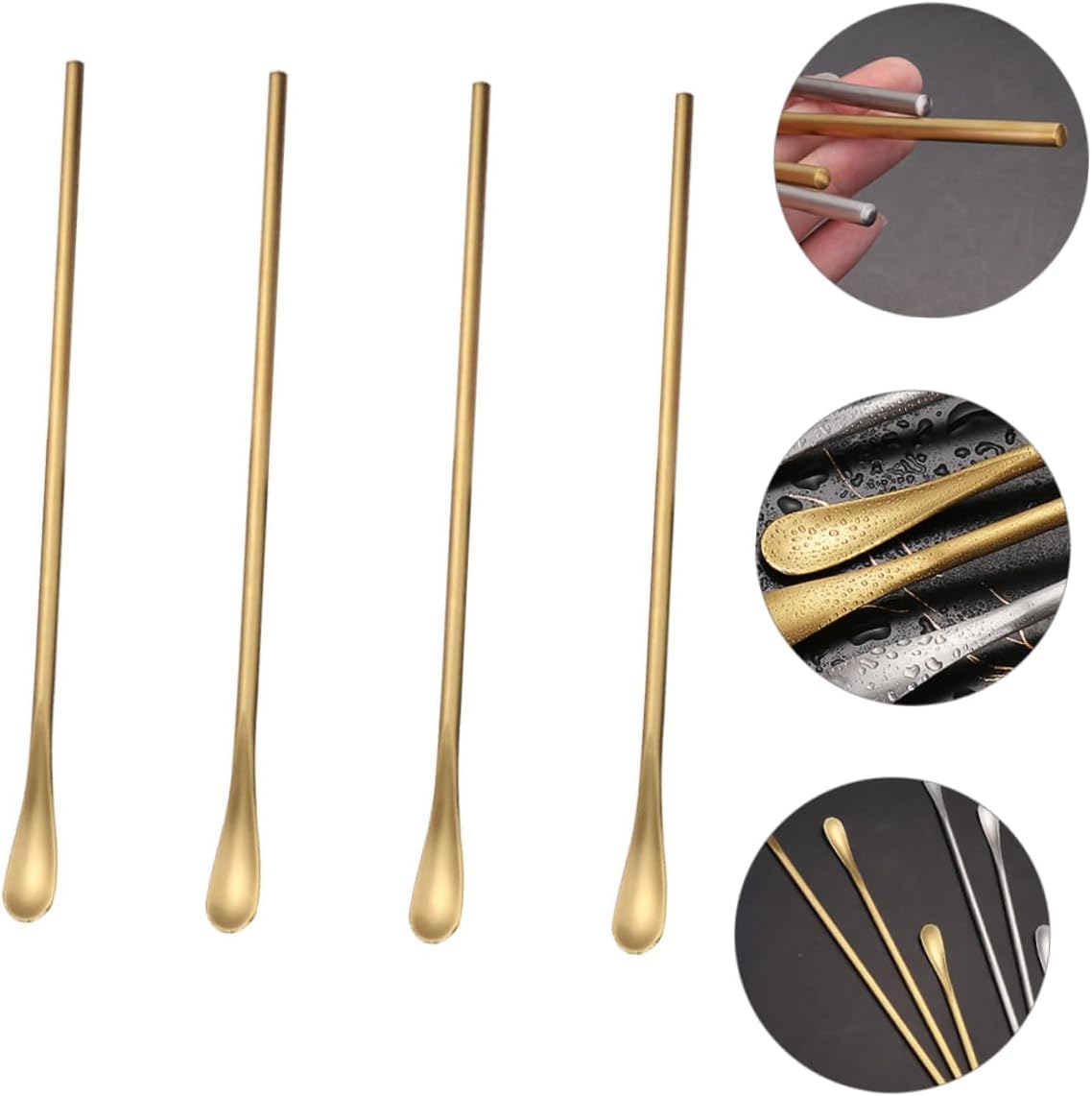 Cuchara de hielo de acero inoxidable Cucharas para mezclar café, cuchara mezcladora de miel, cuchara de acero inoxidable, cuchara para revolver