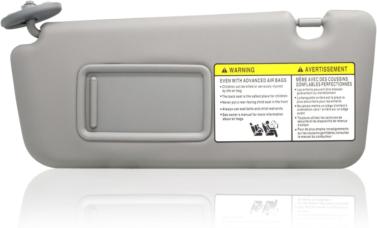 NHILES Visera solar del lado izquierdo del conductor compatible con Toyota Rav4 2004 2005 número OEM de repuesto 74320-42420-B0 color gris