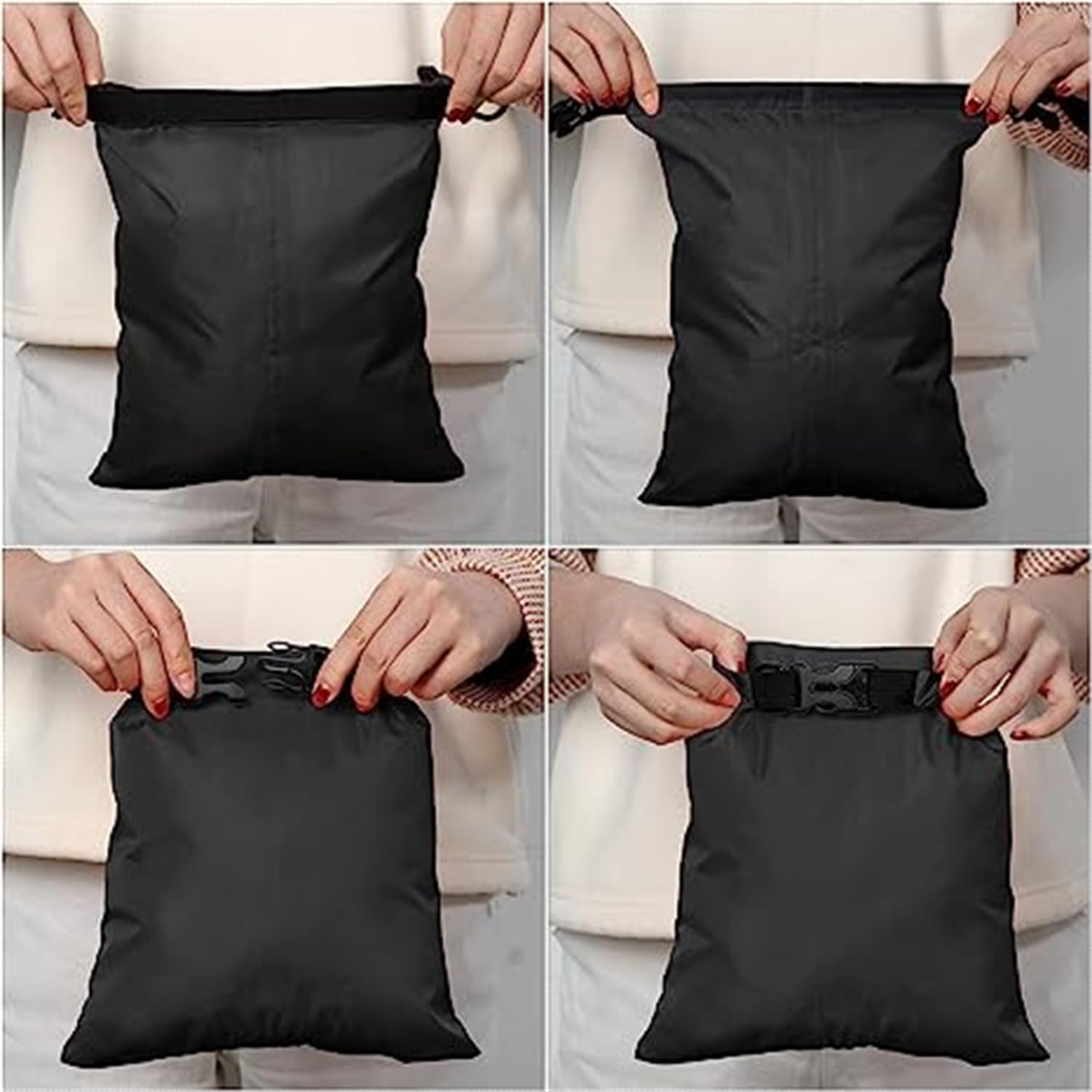 Shappy Juego de bolsas secas impermeables de 15 L+ 8 L +5 L+4 L+3 L+ 2 L y correa de hombro larga ajustable para kayak, rafting, canotaje,