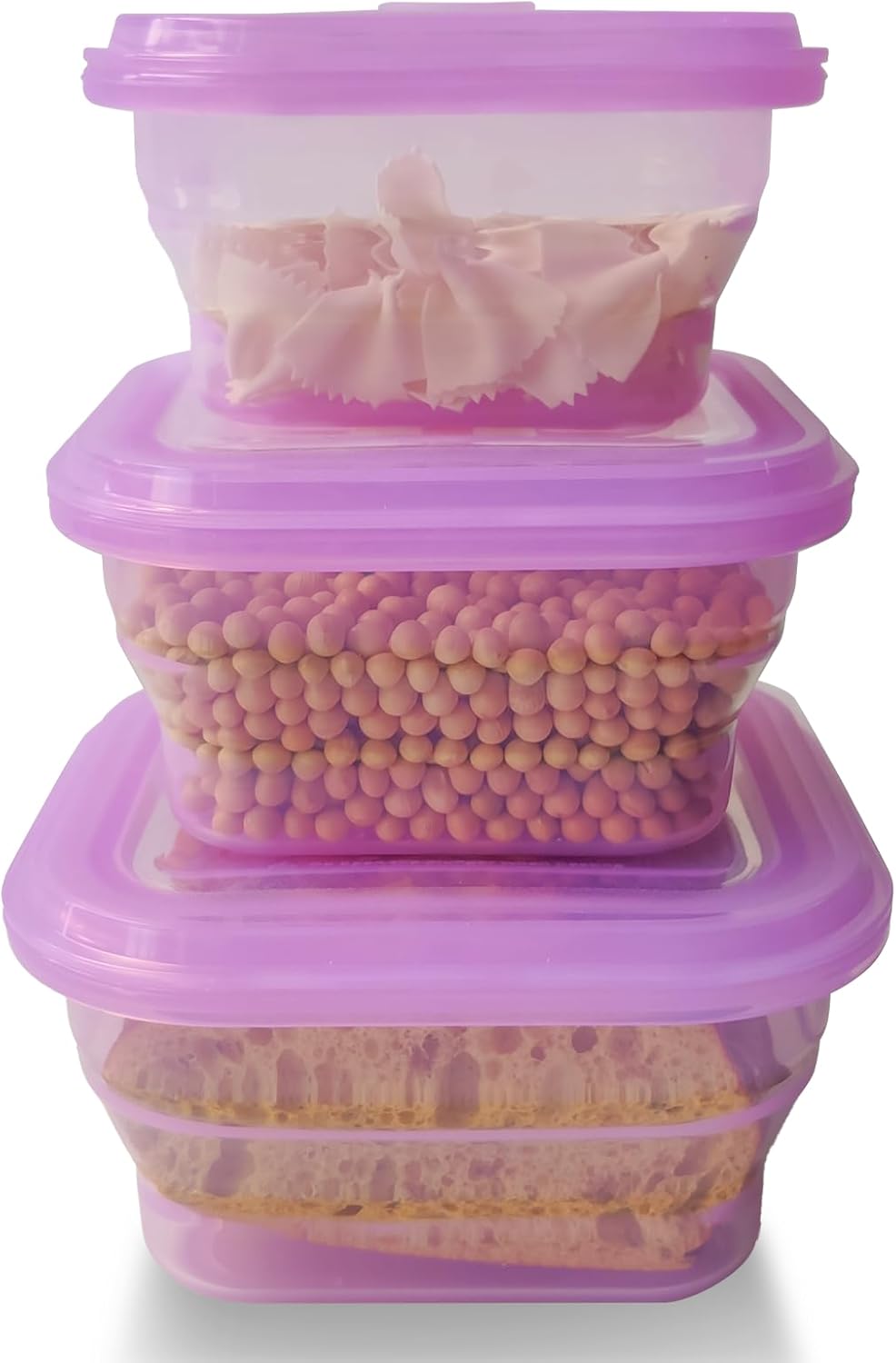 KVK Recipientes plegables de silicona para almacenamiento de alimentos con tapas herméticas de silicona sin bisfenol A (BPA), cuadradas,