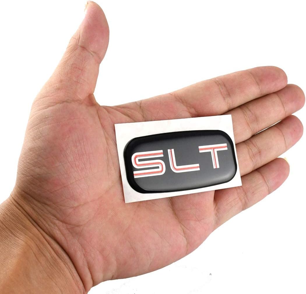 2 emblemas de cabina SLT 3D de repuesto para pilar de techo de Yukon Suburban Sierra 03 06 (cromorojo)