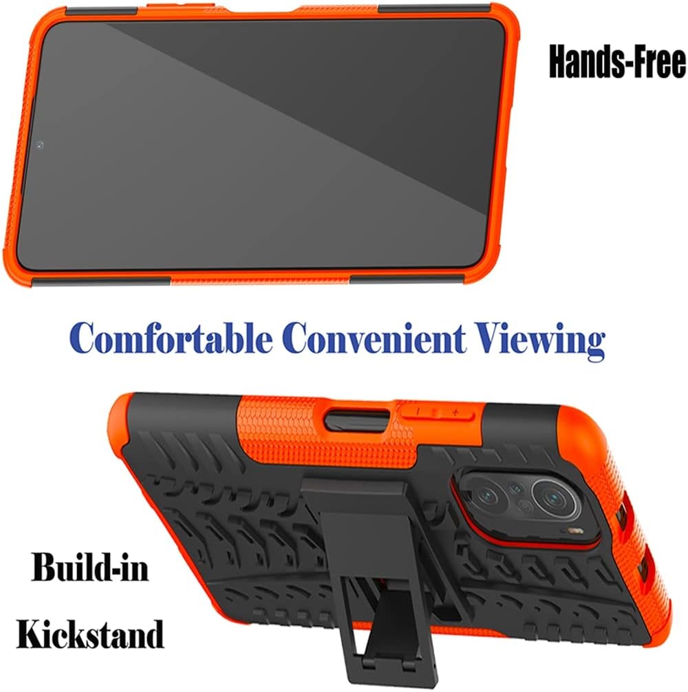 Funda para Poco F3 5GMi 11X 5GK40Redmi K40 Pro con protector de pantalla de vidrio templado, con función atril de policarbonato duro, cubierta