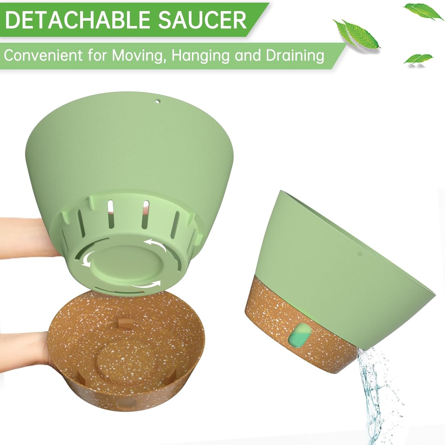 ZMTECH Juego de 2 macetas colgantes para plantas de interior, macetas colgantes de riego automático para plantas colgantes para plantas colgantes al