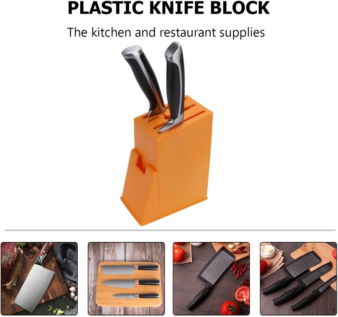 OSALADI Juegos de comedor Bloque de cuchillos de cocina de plástico Soporte para cuchillos Organizador de almacenamiento de cuchillos de cocina