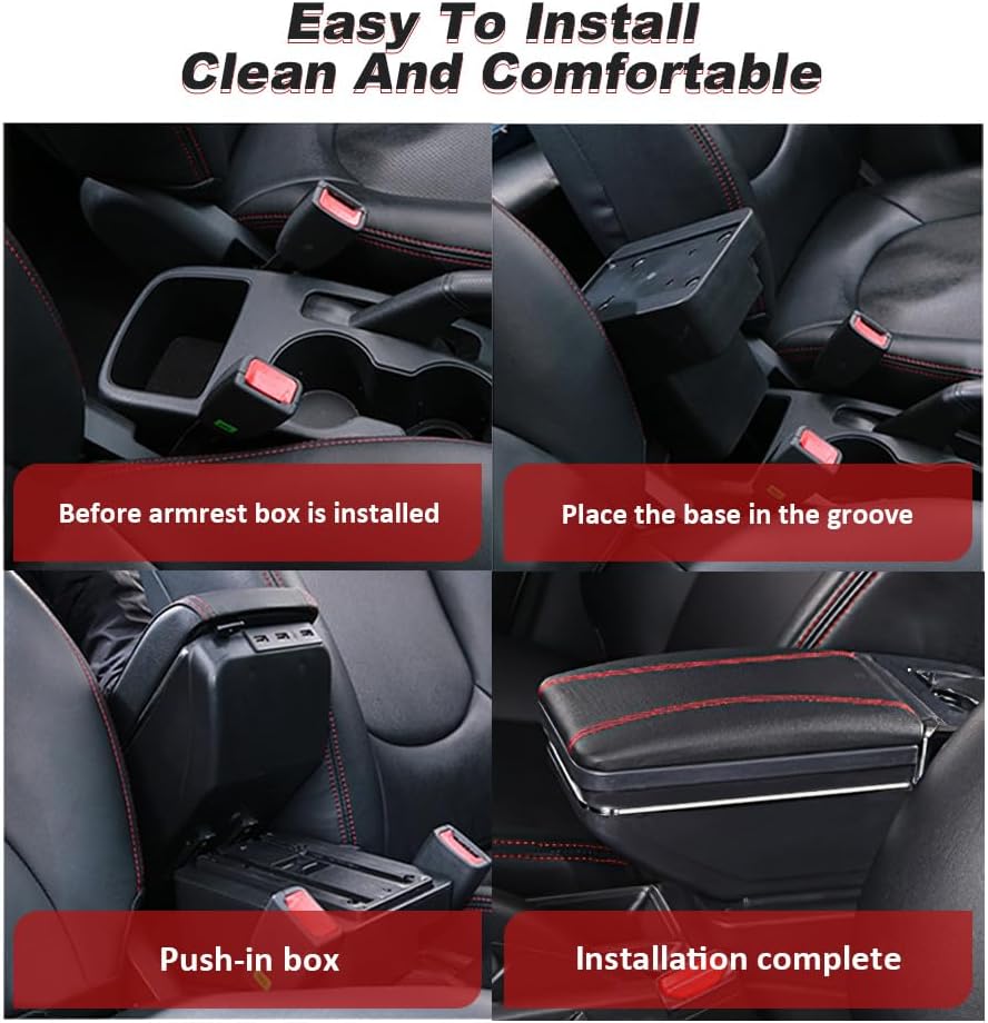 Caja de reposabrazos de automóvil para Renault Duster 2019-2022, caja de reposabrazos de cuero negro de alta calidad para automóvil, caja de
