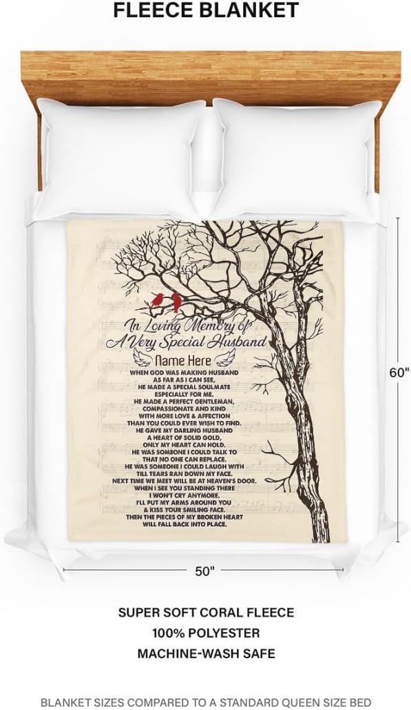 105Centuria Fakir Shop Piece of My Broken Heart Will Fall Back Into Place – Personalizar, manta, regalo conmemorativo, recuerdo, pérdida de familia,