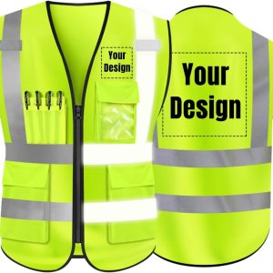 YOWESHOP Chaleco de seguridad de alta visibilidad Personaliza tu logotipo chaleco de seguridad protector YOWESHOP Chaleco de seguridad de alta visibilidad Personaliza tu logotipo chaleco de seguridad protector