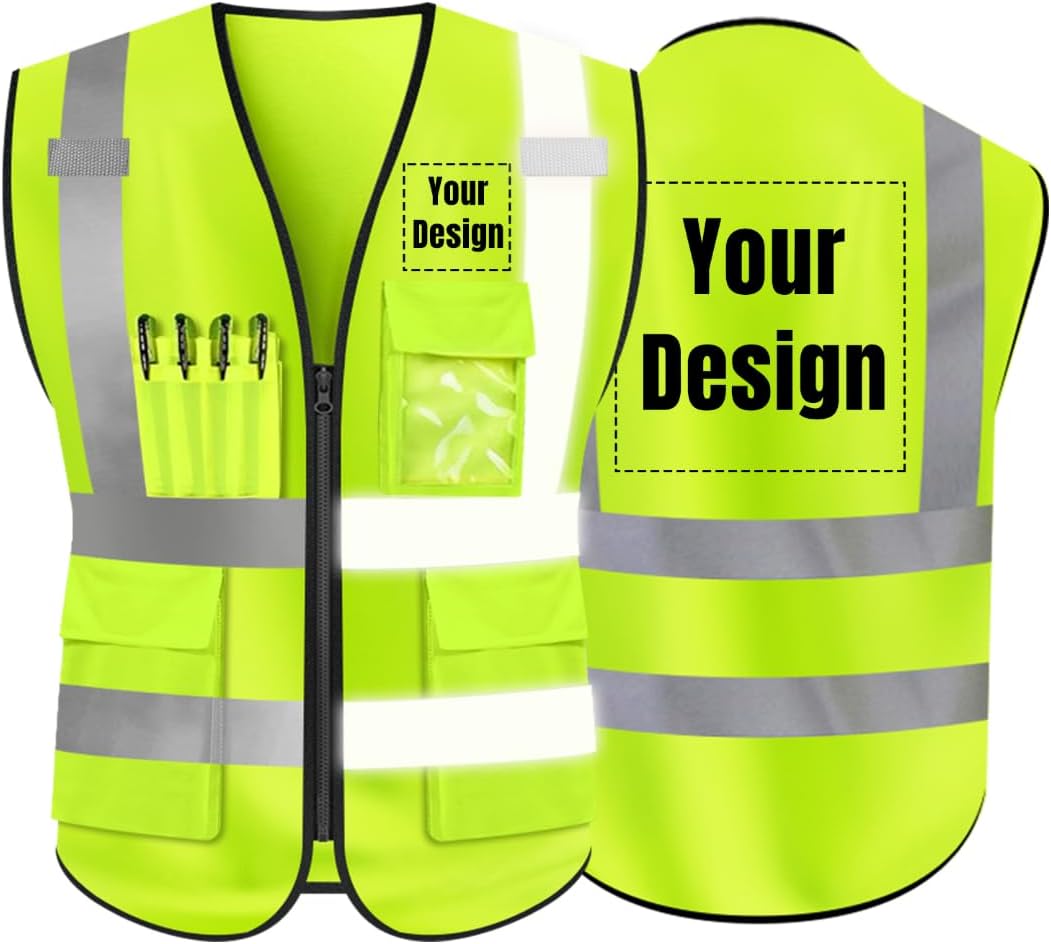 YOWESHOP Chaleco de seguridad de alta visibilidad Personaliza tu logotipo chaleco de seguridad protector