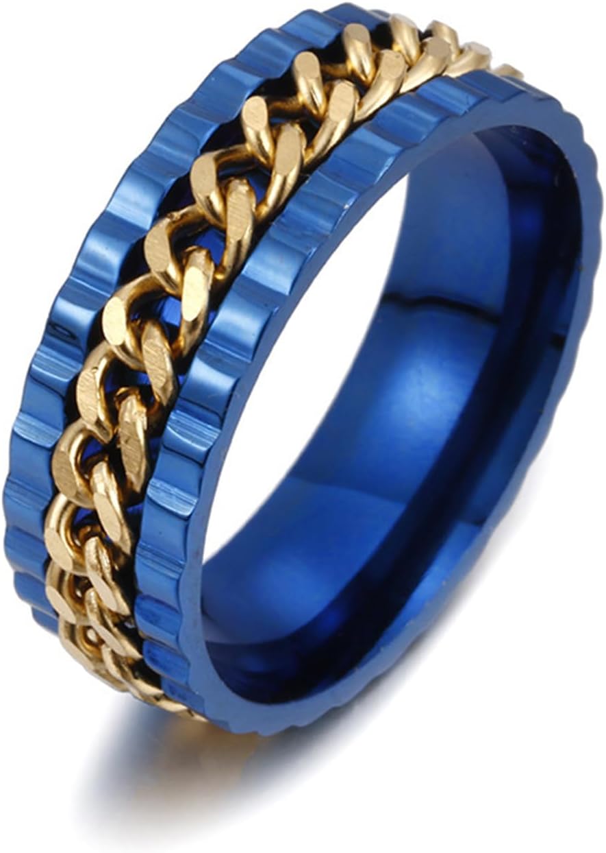 Anillos giratorios para hombres  Anillos para aliviar la ansiedad y el estrés  Anillos antiestrés de acero inoxidable  Anillo giratorio para mujeres