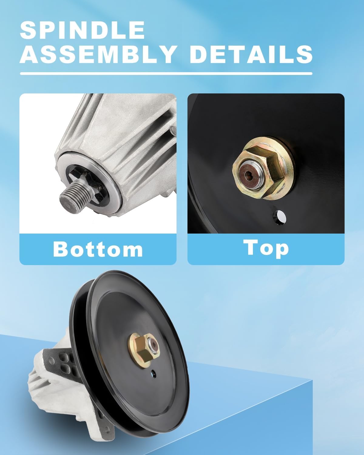 Conjunto de husillo para Cub Cadet para MTD para Troy-Bilt 618-06977 618-06977A 918-06977 918-06977A, para Oregon 82-105, para Stens 285-700 Paquete