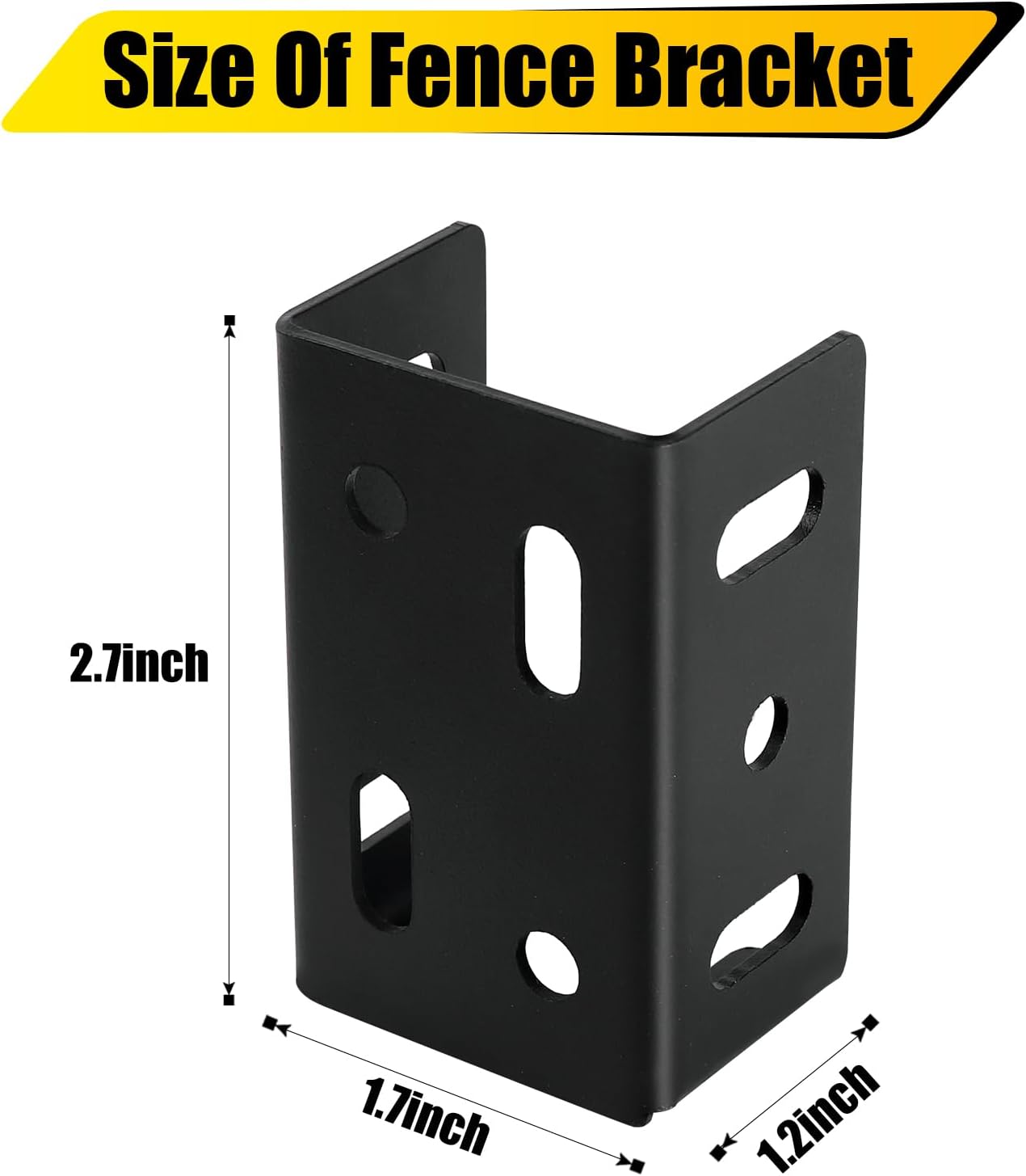 24 soportes de vinilo para vallas, acero al carbono resistente Q235 con recubrimiento en polvo negro para panel de cercado de vinilo para conexión