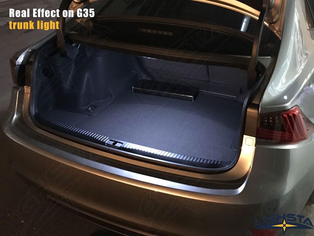 Paquete de 10 luces LED blancas superbrillantes para interiores Infiniti G35 Coupe 2003 2004 2005 2006 2007 + luces de matrícula y herramienta de