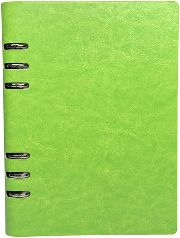 Cuaderno clásico recargable A5 de cuero con 6 agujeros, organizador personal, organizador de cuadernos, reutilizable, multifuncional