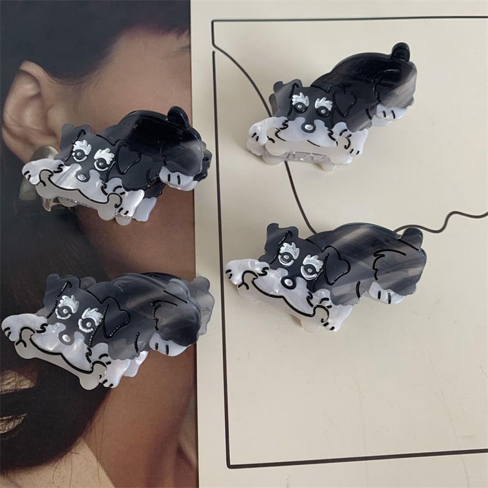 Clip de pico de pato negro pinza de pelo de perro pinza de acetato masticar hueso Schnauzer perro garra de pelo de las mujeres animales pinzas para