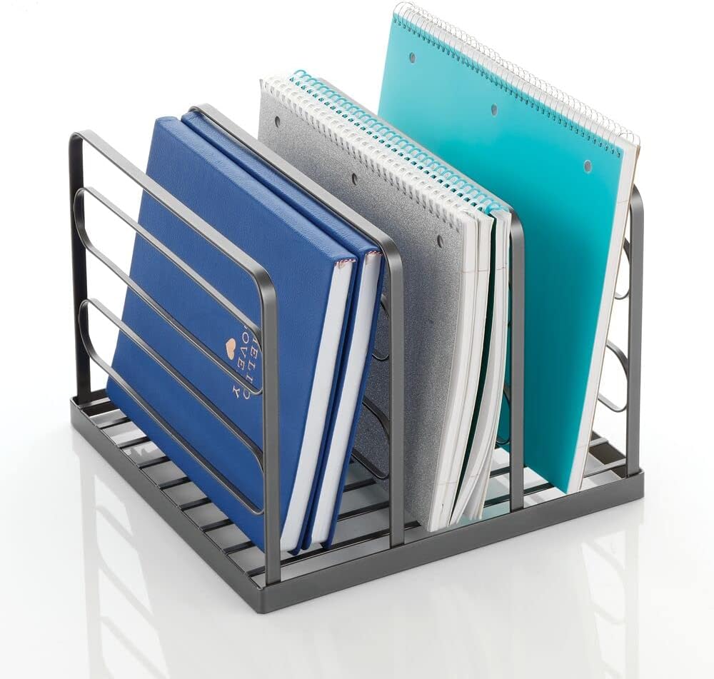 mDesign Organizador apilable de metal dividido para armarios, dormitorios, aparadores, estantes, solución de almacenamiento de estantes para