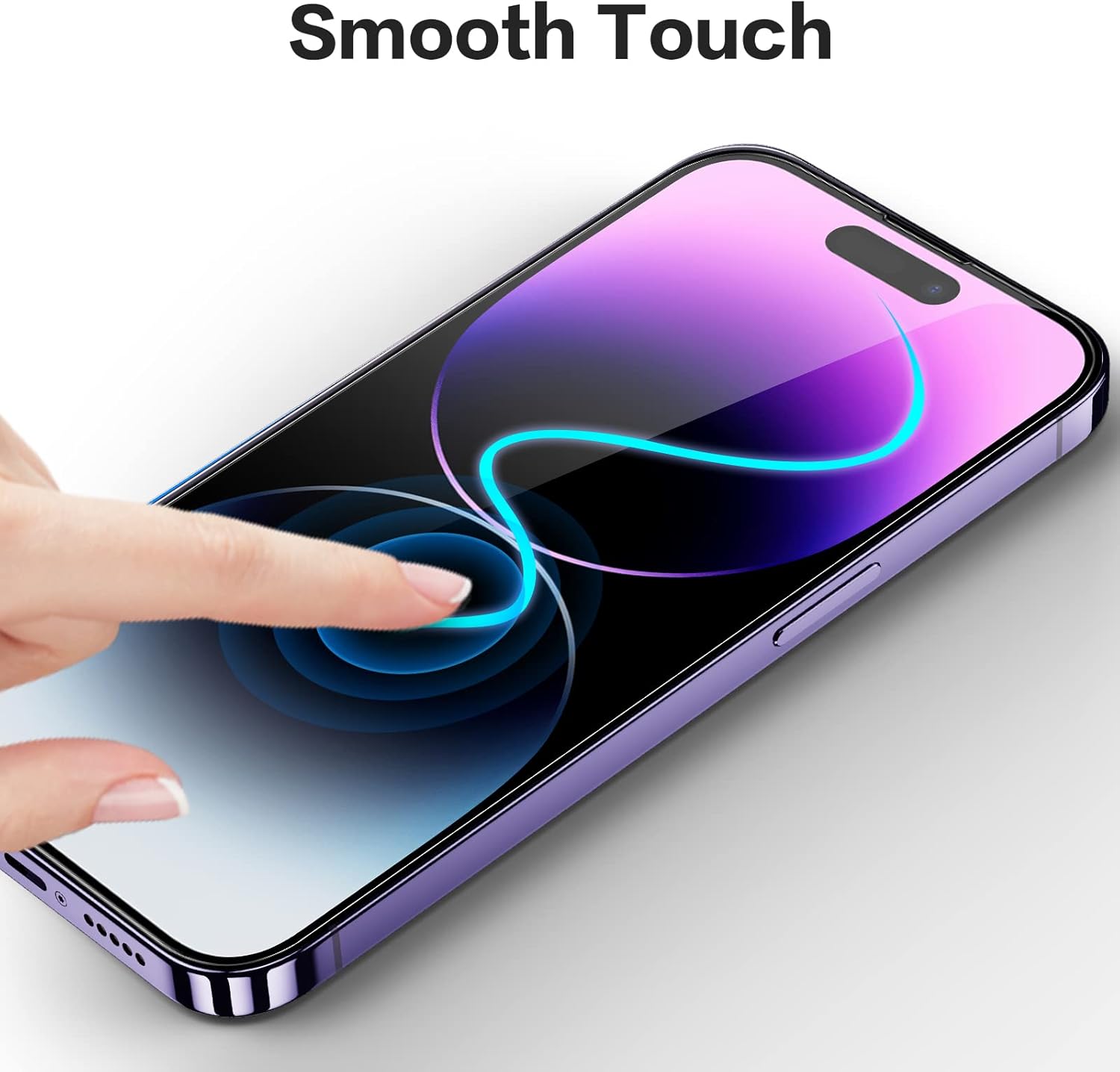 SmartDevil Protector de pantalla para iPhone 14 Pro Max 6.7 pulgadas, paquete de 3 unidades de vidrio templado duro 9H con marco de fácil