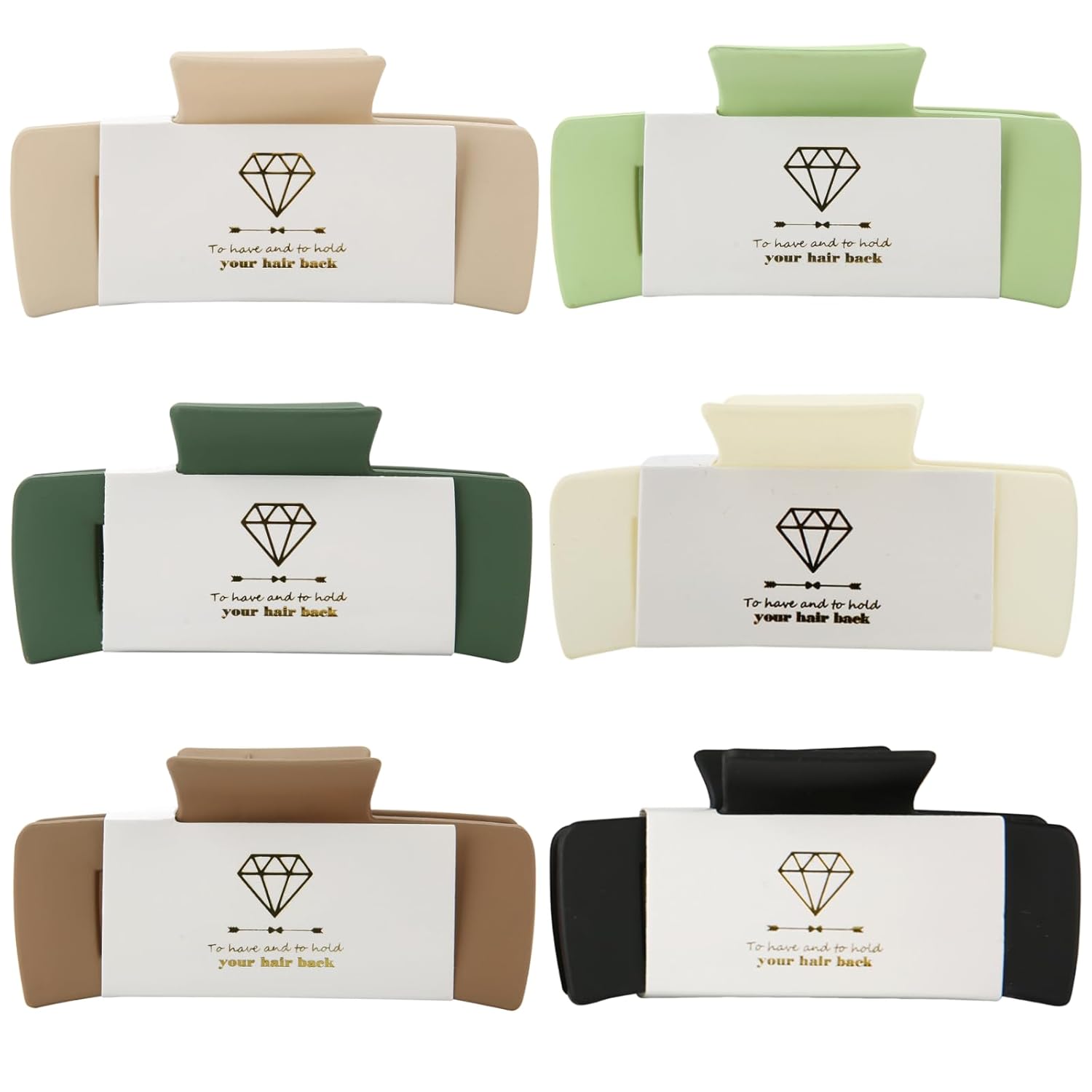 Pinzas para el cabello de garra cuadrada, 6 piezas grandes, mate, pinzas para el cabello para dama de honor, adolescentes, niñas, lindas pinzas para
