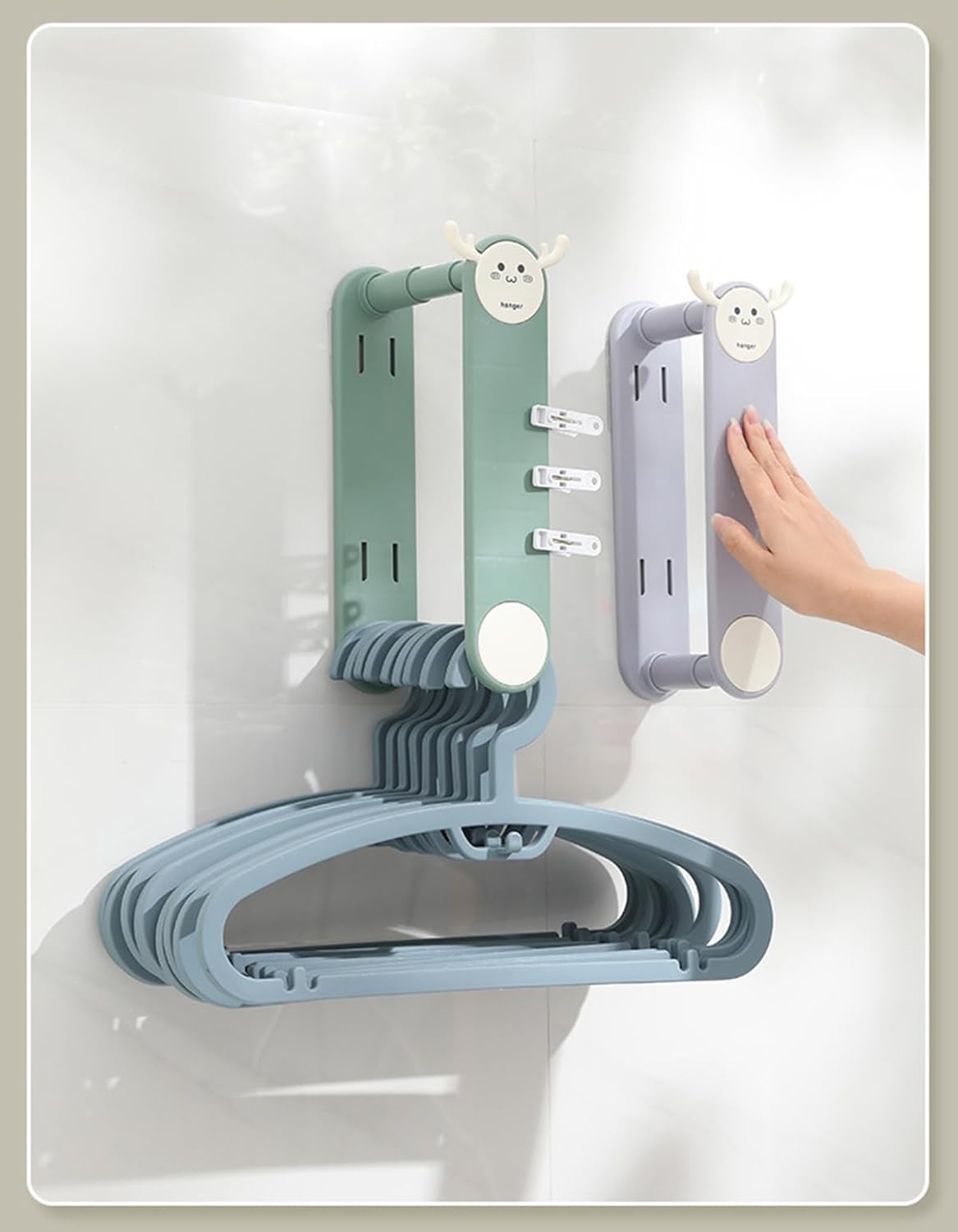 Organizador de colgar para montar en la pared, estante de almacenamiento expandible para ropa, sin taladrar, ahorro de espacio, soporte plegable