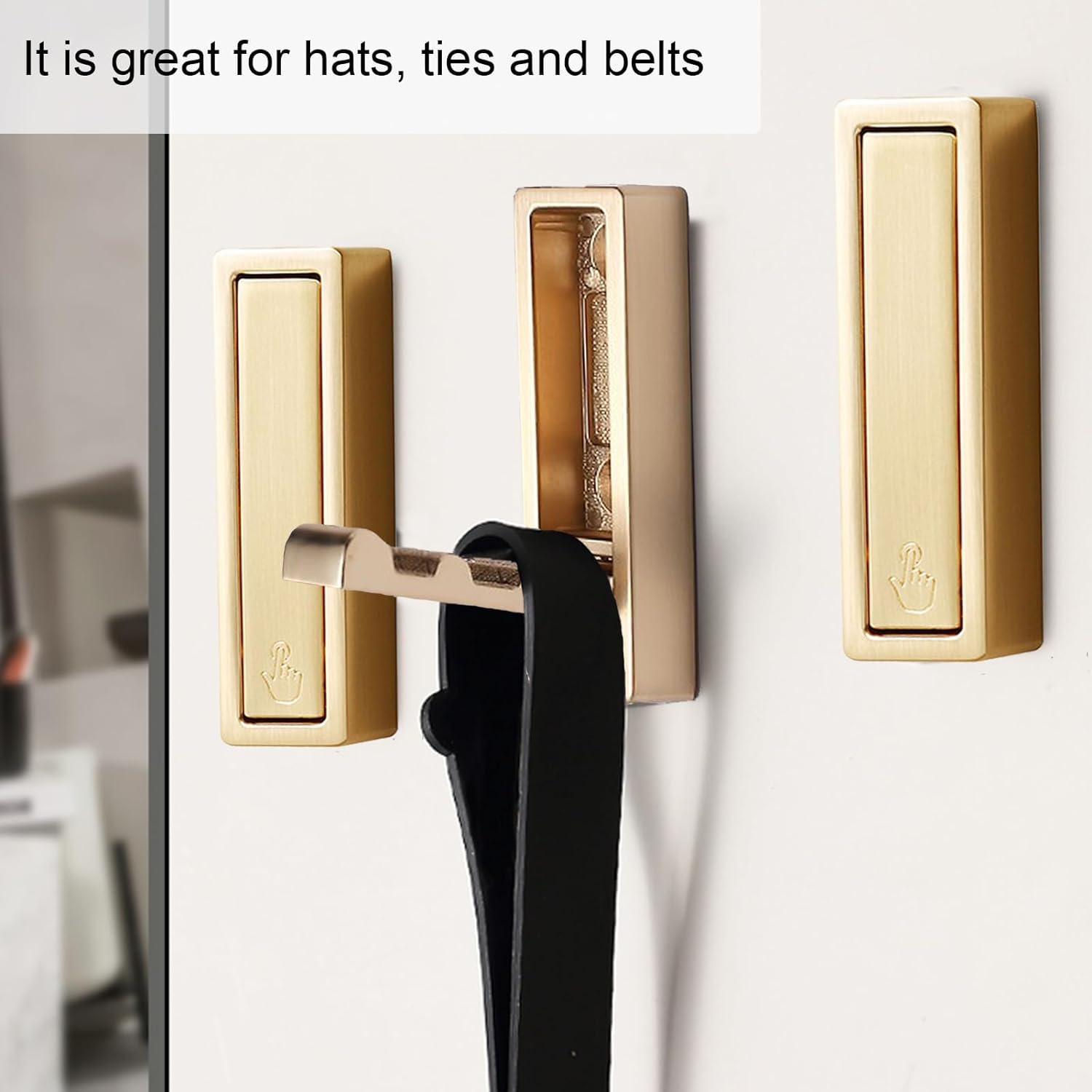 macikwon Ganchos de pared plegables dorados, ganchos de pared resistentes para colgar abrigos, toallas, mochilas, bolsas, ganchos de toallas de oro