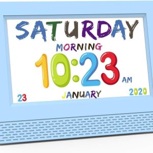 Hiseeyo Reloj despertador para niños, pantalla LED grande de 7 pulgadas, entrenador de sueño para niños, cuidado de los ojos, para niñas y niños, Hiseeyo Reloj despertador para niños, pantalla LED grande de 7 pulgadas, entrenador de sueño para niños, cuidado de los ojos, para niñas y niños,