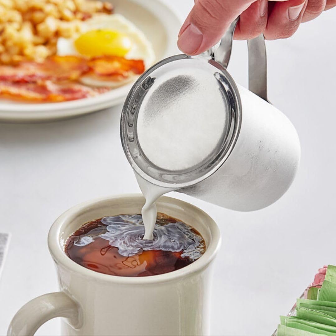 Soro Essentials – Juego de 2 – Crema apilable de acero inoxidable de 10 onzas – Mini jarra para servir leche, café, crema, aderezo de ensalada,