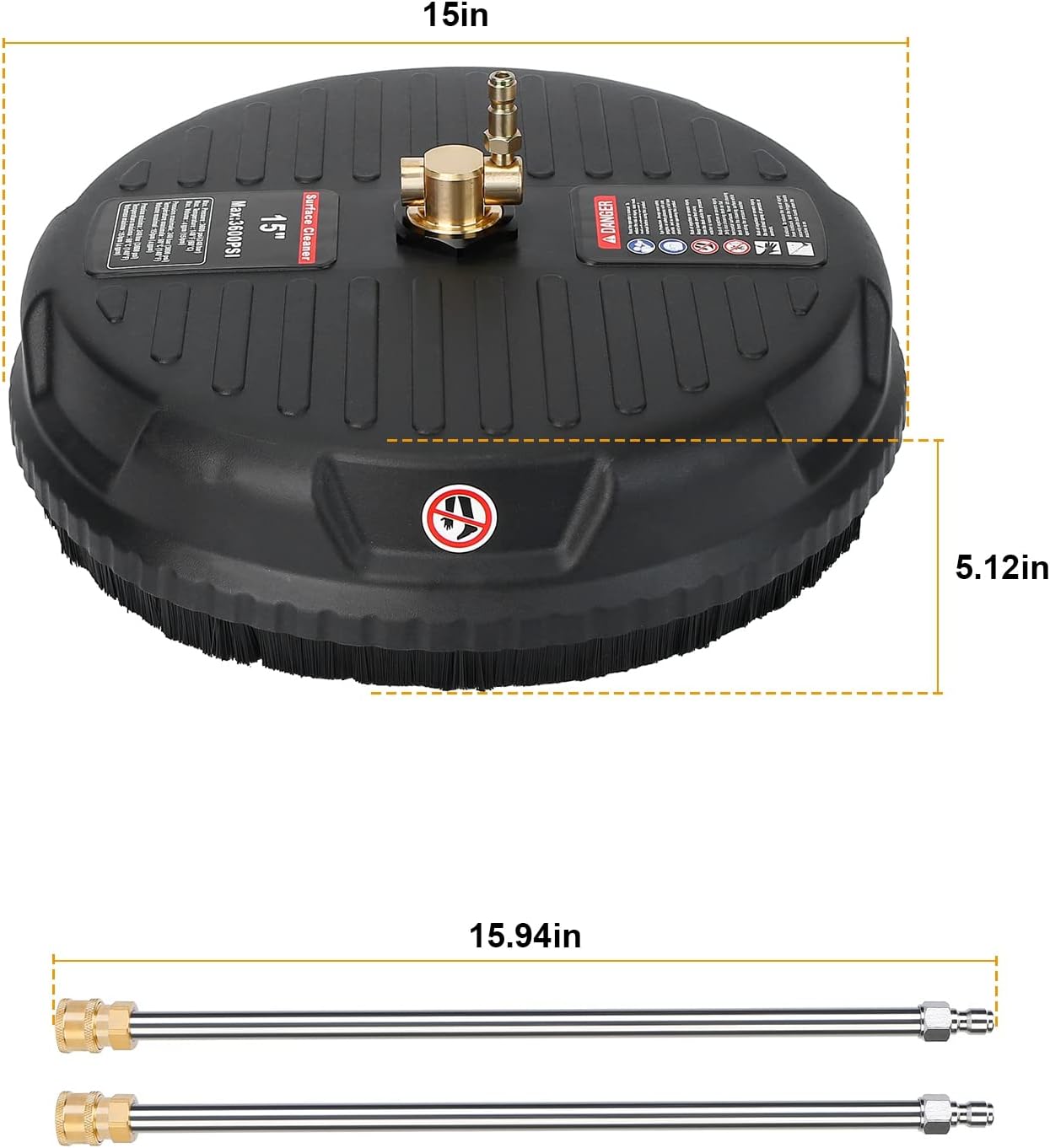 Moclever – Limpiador de superficie para lavadora a presión, accesorio circular para lavadora a presión de 3600 PSI, accesorio de disco de lavadora