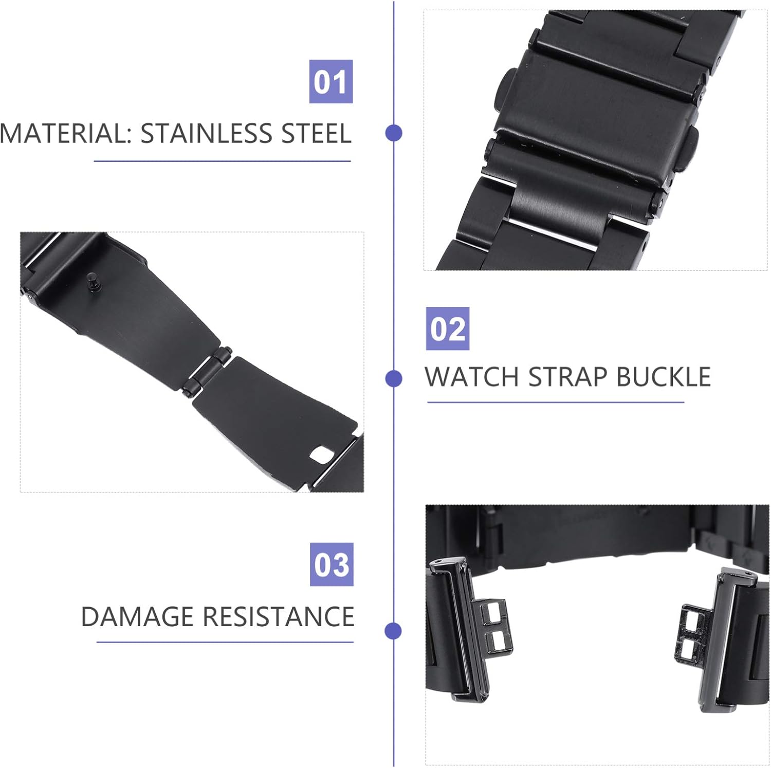 Hemobllo Correa de reloj de acero inoxidable para relojes para hombre, correa de reloj, correa de reloj, accesorios para reloj inteligente, correa