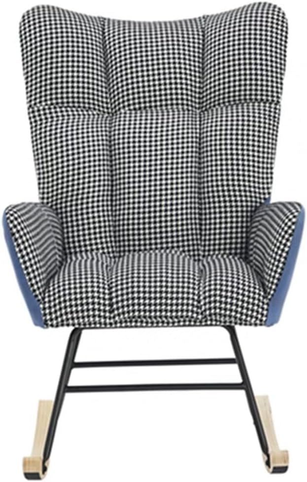 TRIPLE TREE Mecedora para guardería, moderna mecedora de cuero suave con asiento acolchado y respaldo alto, cómoda silla decorativa tapizada con