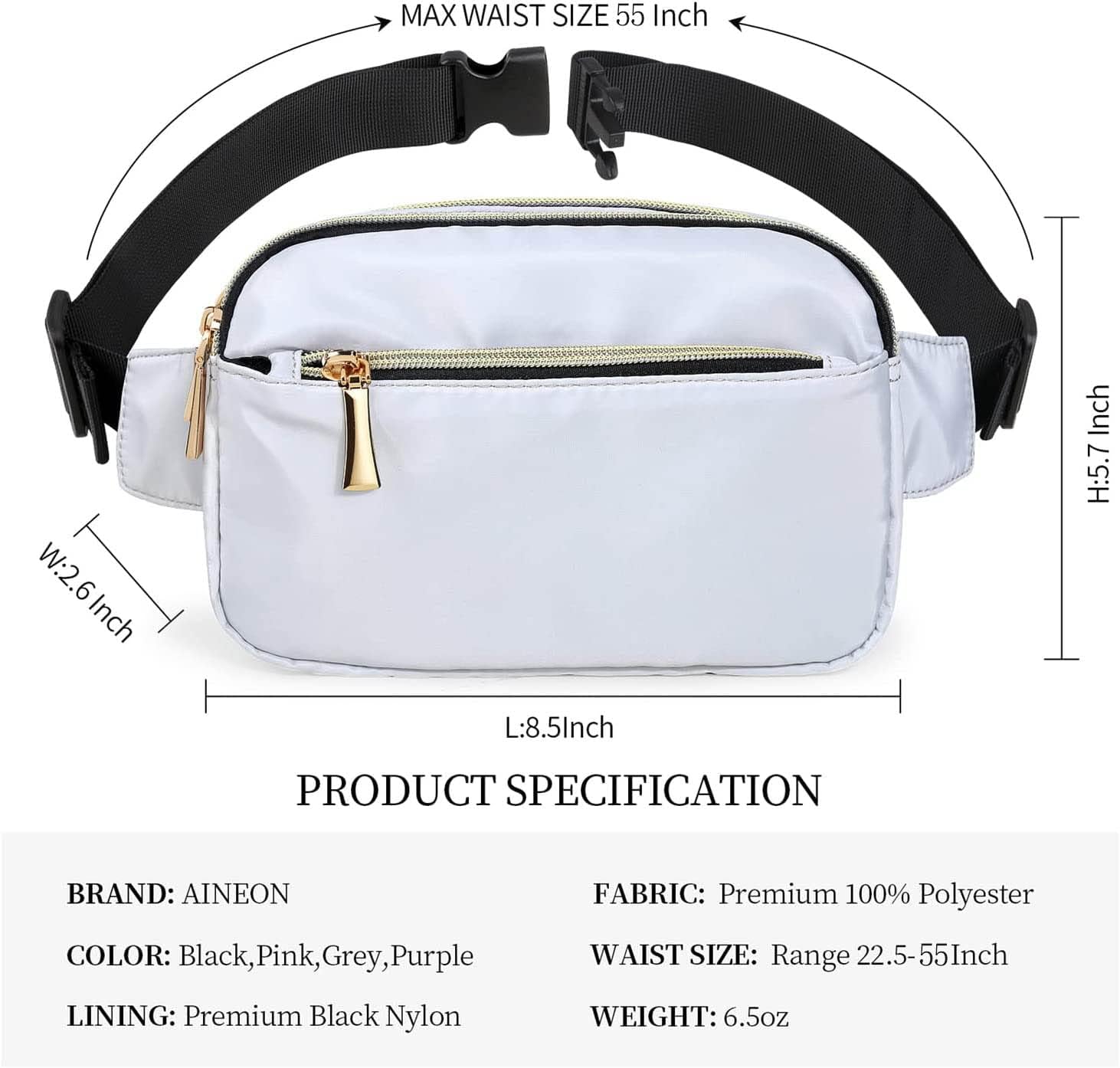 Riñoneras para mujeres y hombres, a la moda, de talla grande, para niñas y niños, con 5 bolsillos, cinturón ajustable, linda bolsa de cadera para