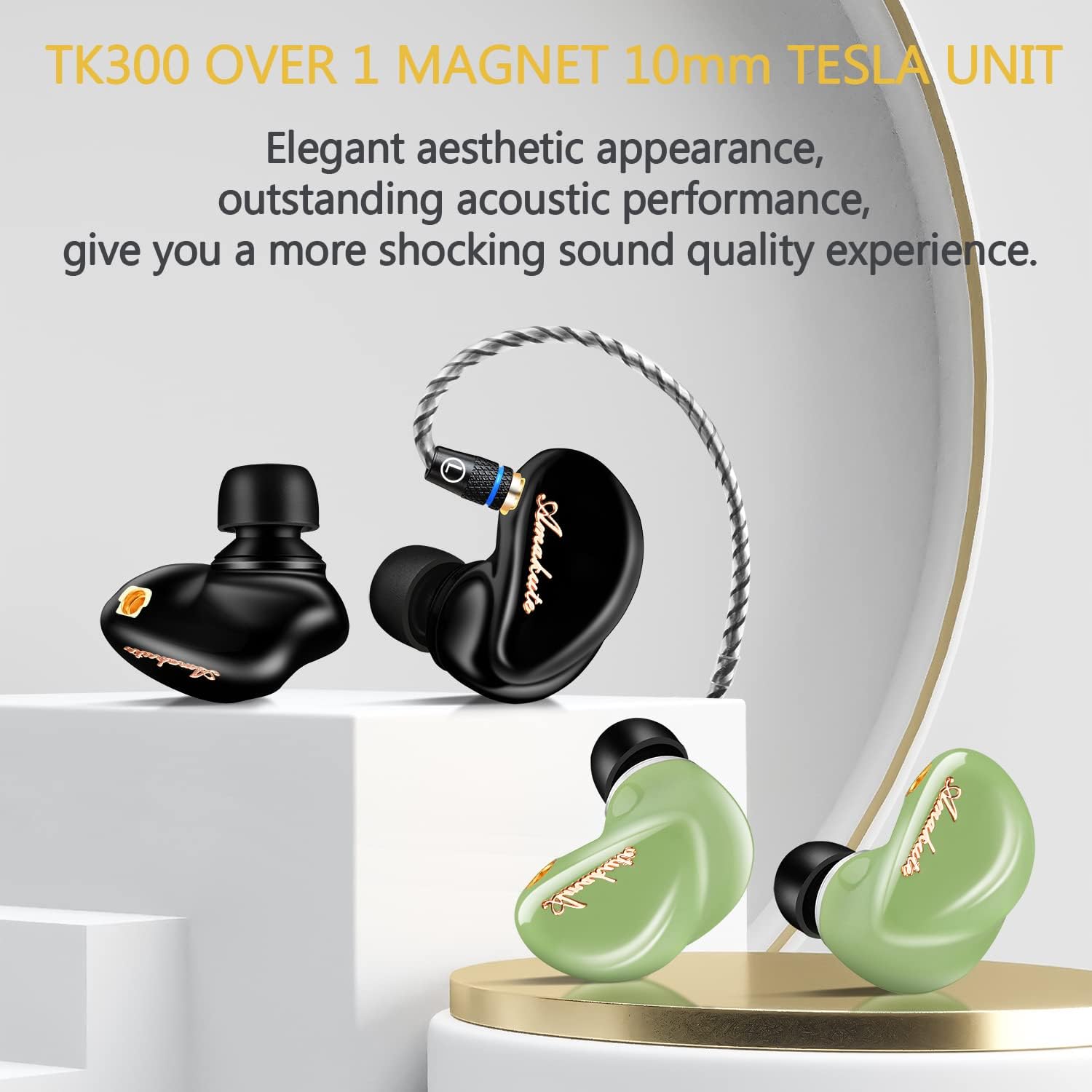 TK300 – Auriculares con monitor de oído de 0.394 in, magnéticos, dinámicos, IEM, para cantantes, músicos en el escenario, Audifonos Auriculares,