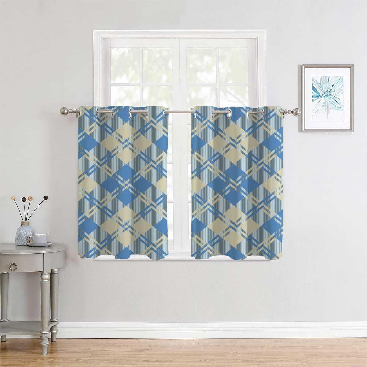 YANFENQI Cortinas De Cocina Modernas Cortinas De Cocina Modernas – Cortinas decorativas para puerta de 55 pulgadas de ancho por 45 pulgadas de