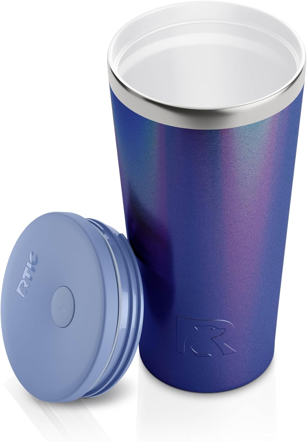 RTIC Vaso de viaje portátil de acero inoxidable de 20 onzas con aislamiento, tapa resistente a derrames, sin BPA, bebida fría y caliente, forro de