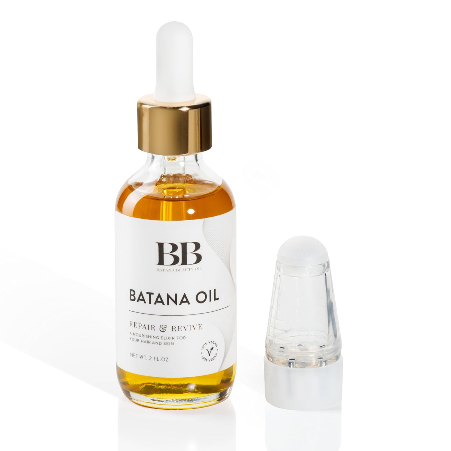 Aceite de batana vegano de 2 onzas  Aceite 100% vegano con mini peine aplicador de cuero cabelludo  Lo mejor para todo tipo de cabello y piel