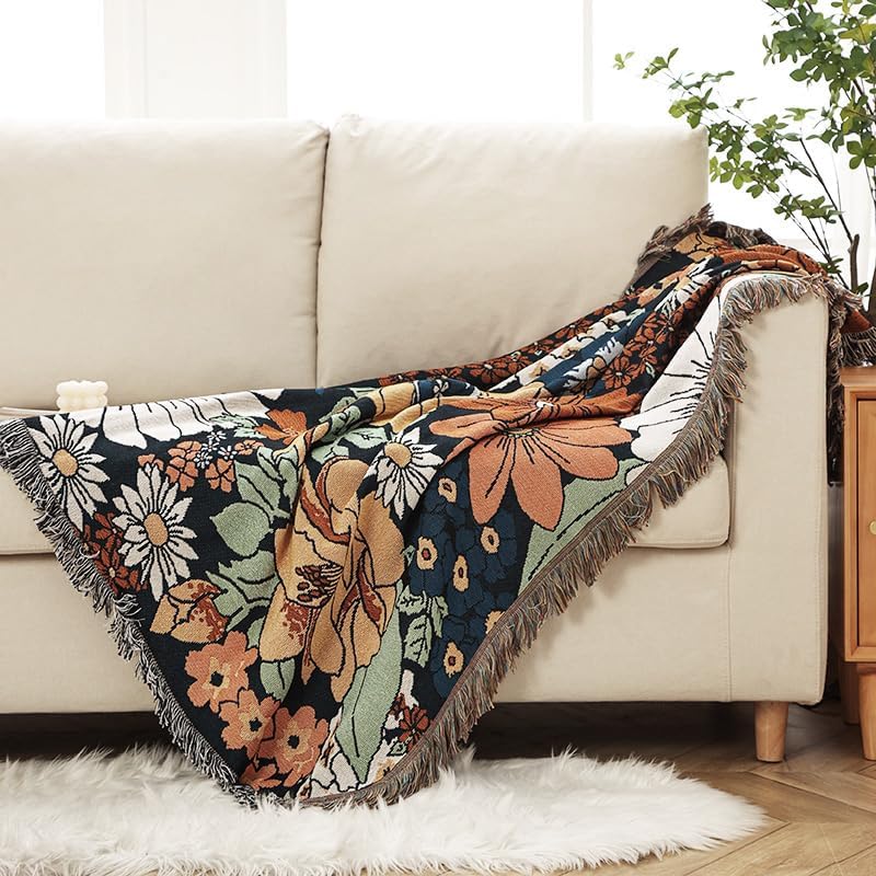 Shesyuki Southwest – Manta decorativa bohemia azteca para sofá, silla, sofá, cama, al aire libre, playa, viajes, 51 x 63 pulgadas