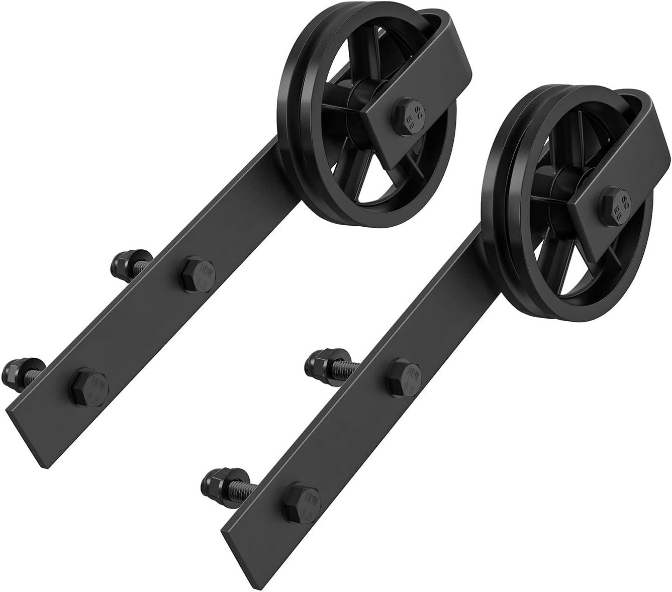 WINSOON – Kit de rodillo para puerta corrediza, para puerta de garaje, clóset, de acero al carbono, sistema de pista plana