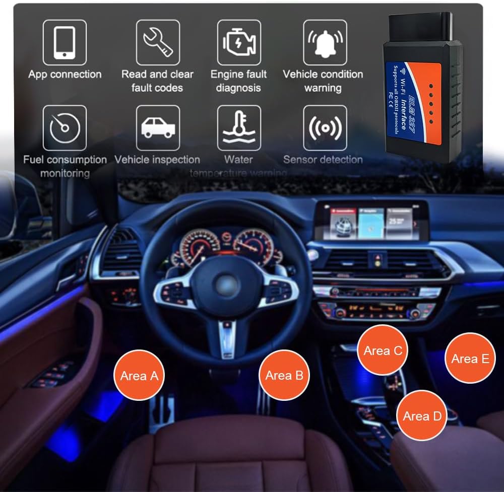Elm327 WiFi OBD2 interfaz puede autobús escáner herramienta de diagnóstico con chip original 25k80 soporte iOSAndroid V2.1
