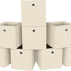 Cubitos de almacenamiento plegables de tela de 11 pulgadas, contenedores plegables de almacenamiento de ropa con asas, para organizar estantes, Cubitos de almacenamiento plegables de tela de 11 pulgadas, contenedores plegables de almacenamiento de ropa con asas, para organizar estantes,