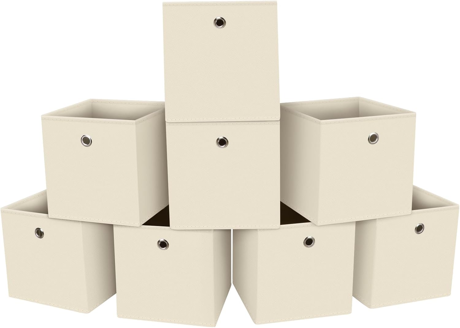 Cubitos de almacenamiento plegables de tela de 11 pulgadas, contenedores plegables de almacenamiento de ropa con asas, para organizar estantes,