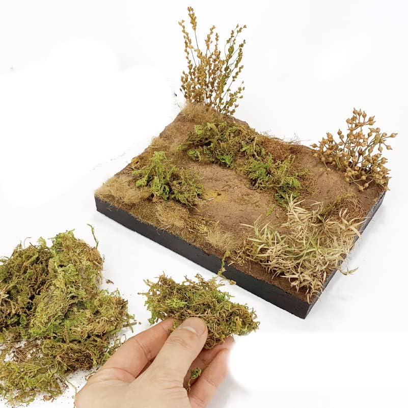 Warmtree Simulación de hierba verde musgo artificial miniatura estático hierba modelo de hierba Tufts ferrocarril césped artificial para tren