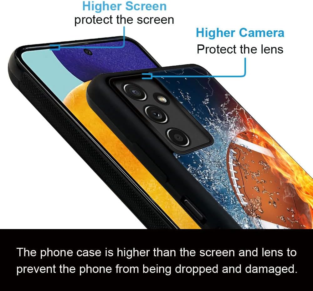 Funda para Samsung Galaxy A14 5G, diseño de patrón de lujo, a prueba de golpes, funda resistente para hombre y mujer-Rugby American Football on
