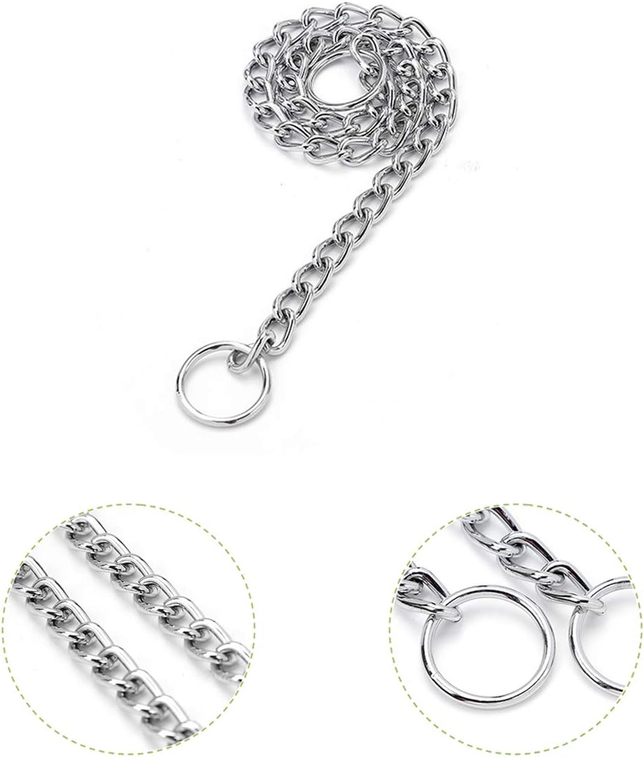 Collar de acero inoxidable con cadena en P para entrenamiento de perros (0.079 in x 16 pulgadas)