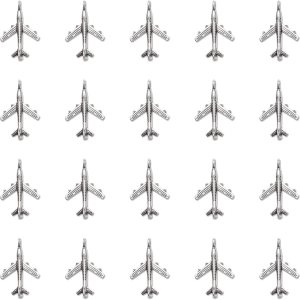 50 unids plata antigua plateado avión encantos colgantes DIY pulseras collar joyería fabricación artesanía al por mayor 0.906 inx0.591 in (A290) 50 unids plata antigua plateado avión encantos colgantes DIY pulseras collar joyería fabricación artesanía al por mayor 0.906 inx0.591 in (A290)