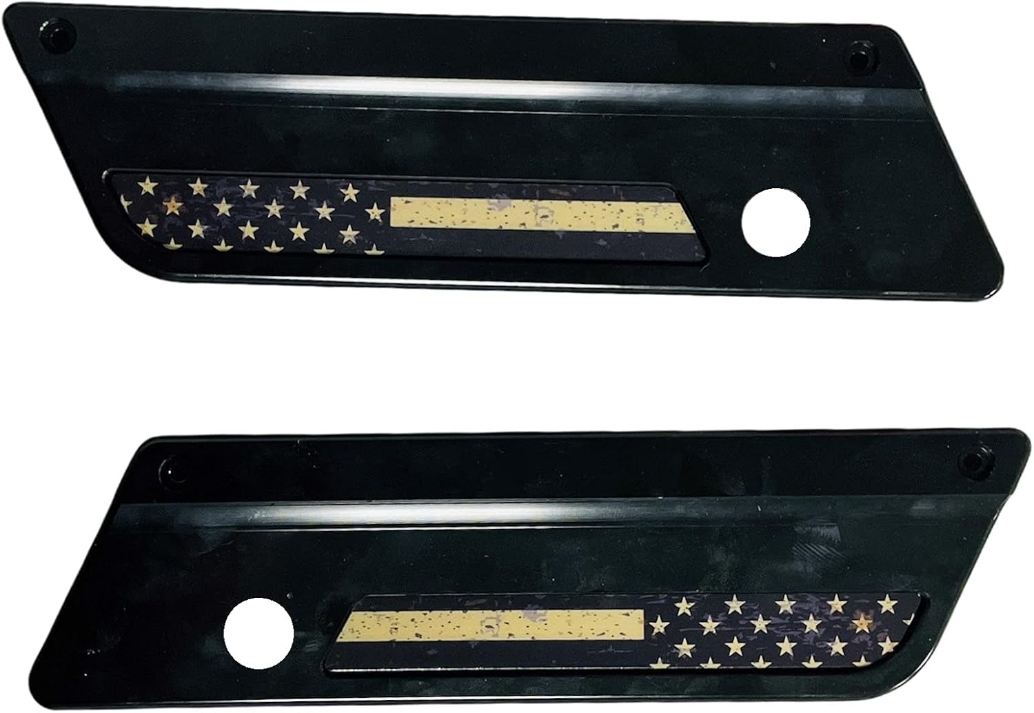 Kustom Cycle Parts Insertos de alforja de bandera americana rústica de alta calidad. Viene en pares. Se adapta a los modelos Harley Davidson