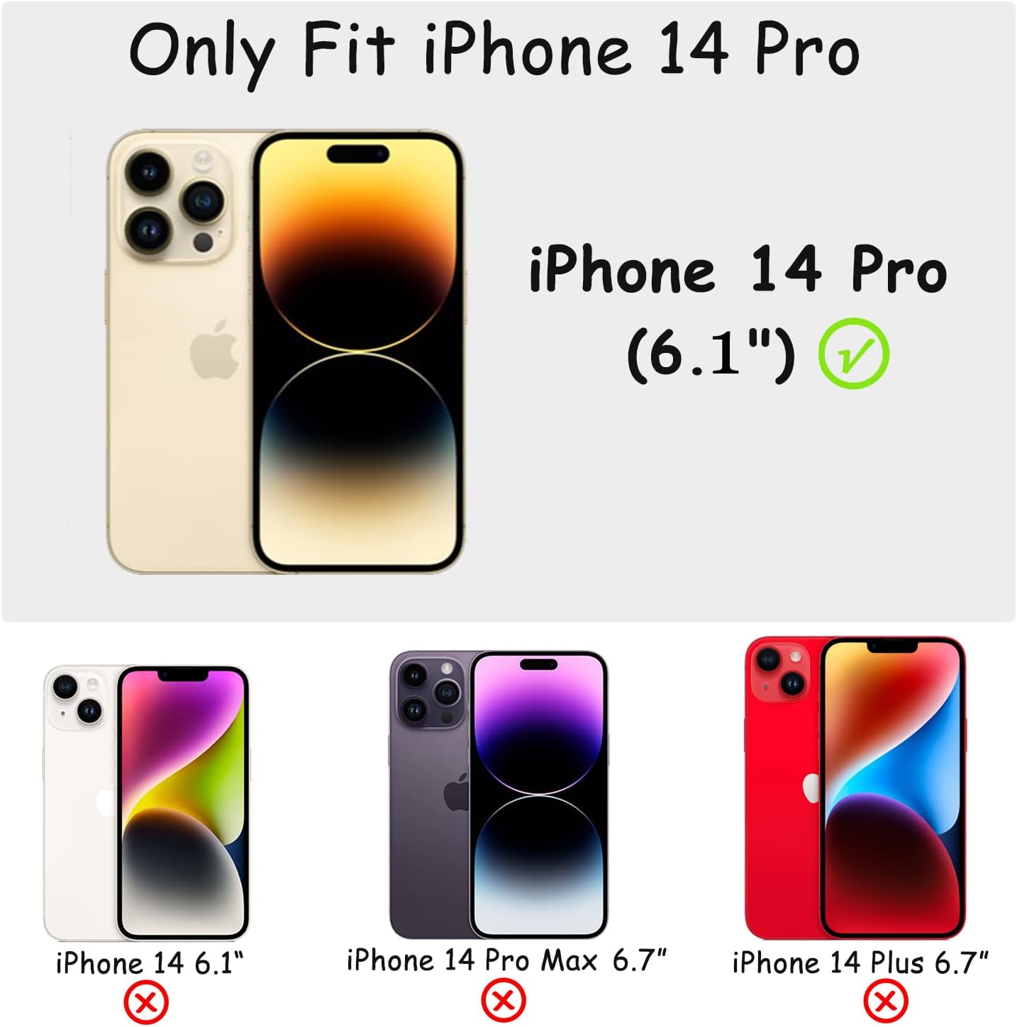 Finyosee Funda compatible con iPhone 14 Pro de 6.1 pulgadas, bonito color neón brillante, con purpurina, delgada, delgada, a prueba de golpes, funda