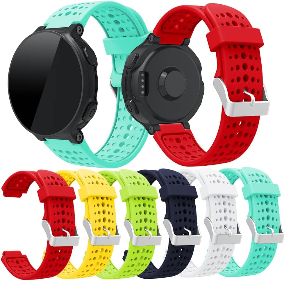 REYDA Correa de silicona compatible con Garmin Forerunner 220230235235 Lite620630735XT, pulsera de silicona suave y transpirable con hebilla de