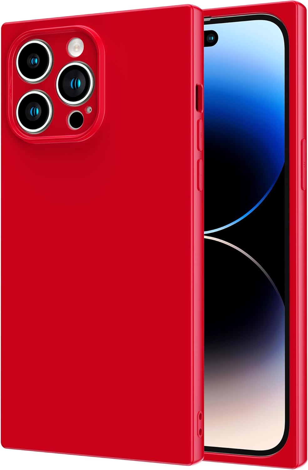 COCOMII Funda cuadrada compatible con iPhone 13 Pro Max, lujosa, delgada, brillante, color sólido, tonos vibrantes, fácil de sostener, antiarañazos,