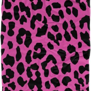LOGOVISION Toalla de playa rosa y negra con estampado de leopardo 30″ X 60″ LOGOVISION Toalla de playa rosa y negra con estampado de leopardo 30″ X 60″