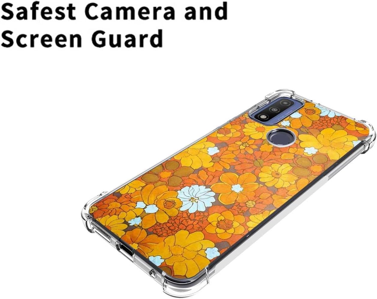 Compatible con Motorola Moto G Pure Floral Funda, 70’s Flower Daisy Floral Retro Groovy Hippie Indie Aesthetic para Moto Case Girls Women Soft TPU
